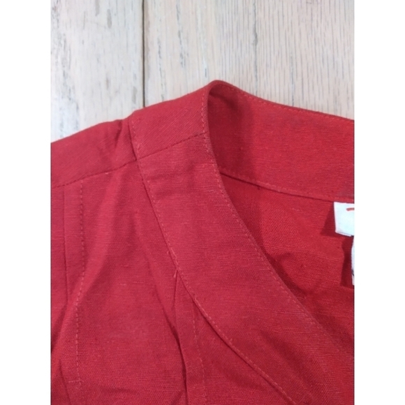 Talbots red 100% silk button front blouse size 14 - Picture 5 of 8